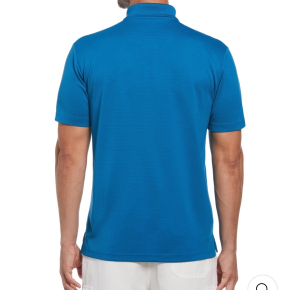 Cubavera Mykonos Blue Solid Textured Polo Large Mens - Picture 3 of 15